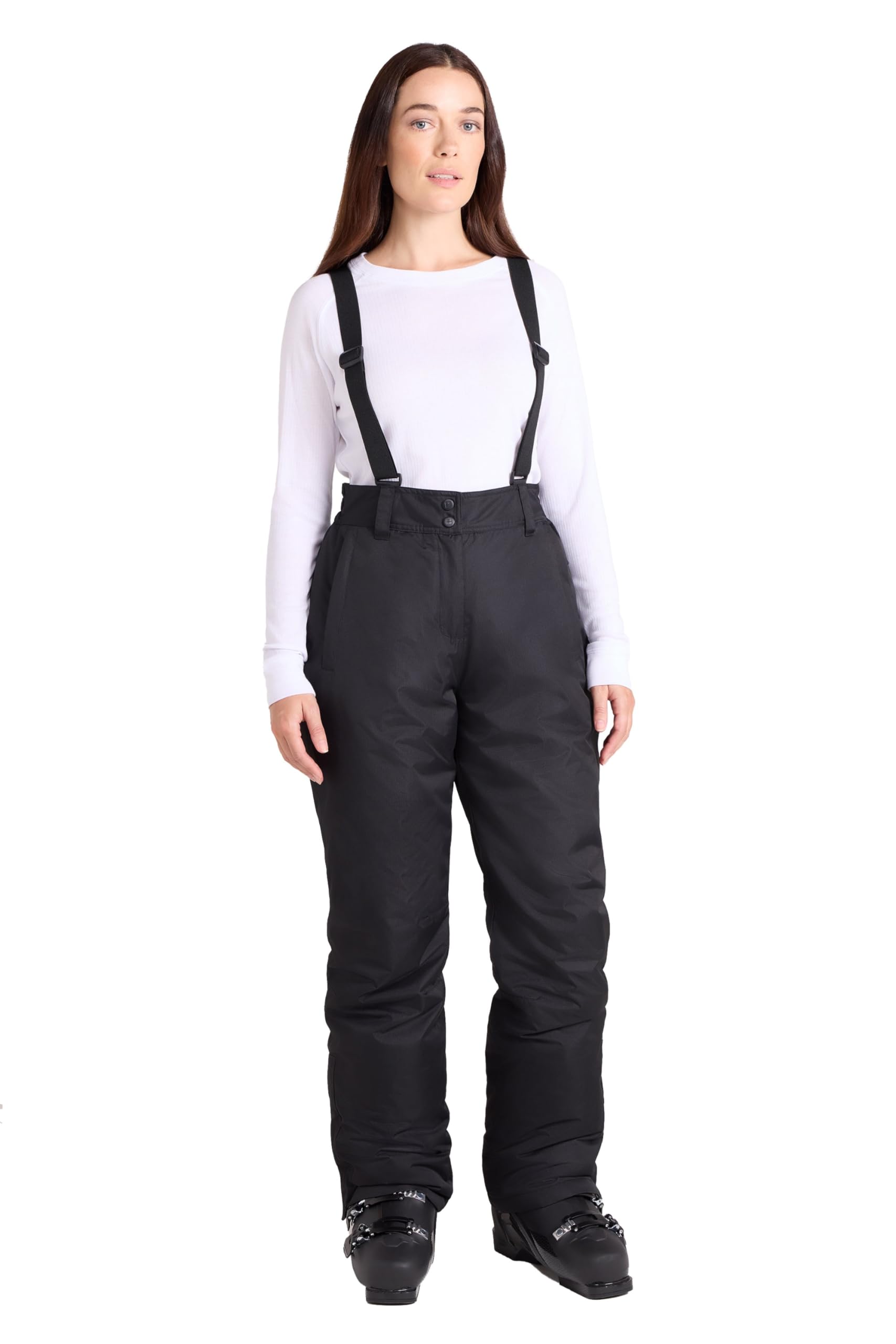 Mountain Warehouse Moon Skihose für Damen - Thermo-Schneehose, Outdoorhose für Damen, Verstellbarer Bund, mit abnehmbaren Hosenträgern, Skibekleidung, Weite Passform