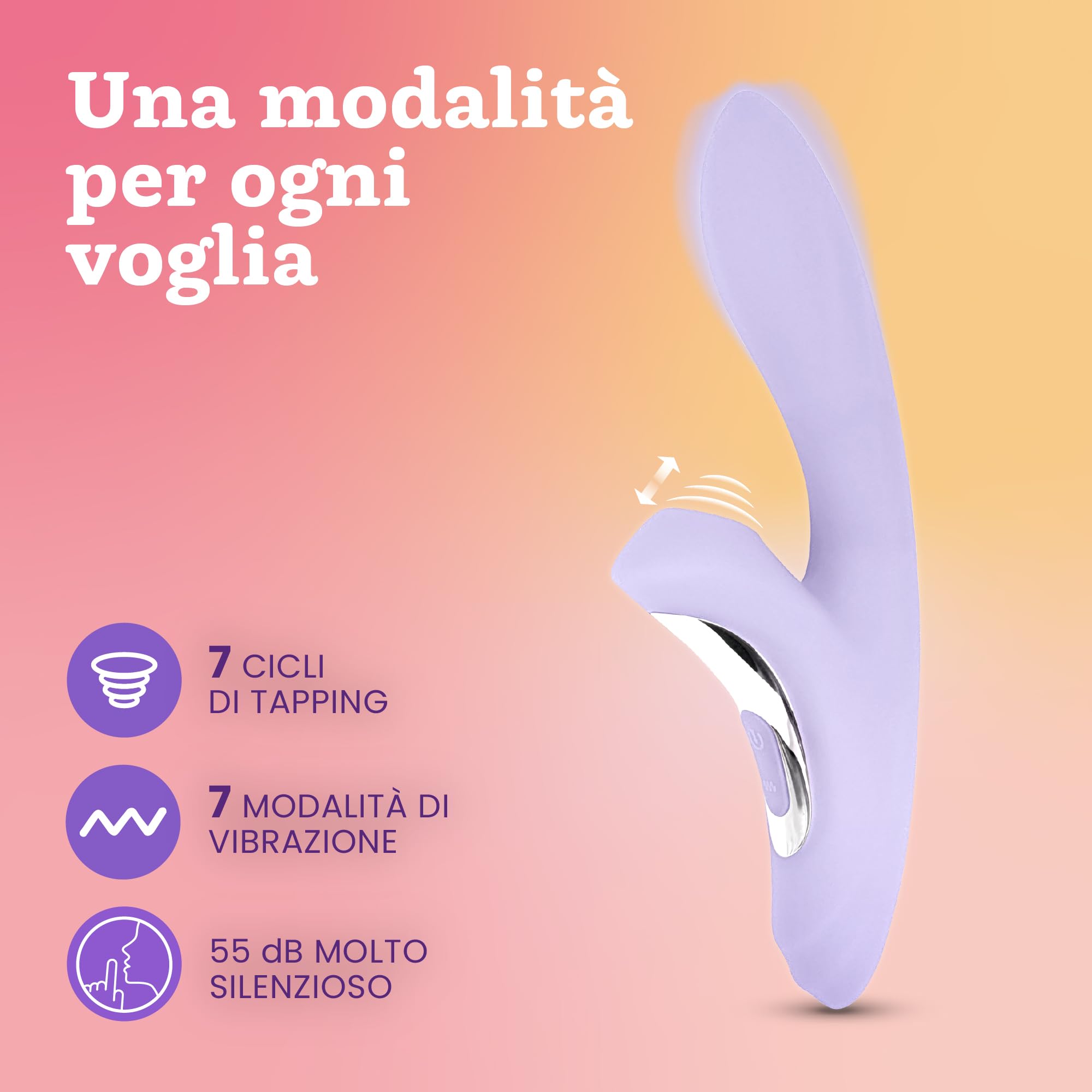 Oliver James Vibratore Rabbit Picchiettante – Sex Toy Silenzioso Doppio Motore, 7 Modalità Vibrazione e 7 Picchiettio | Stimolatore Clitorideo e Punto G, Silicone Atossico Impermeabile Donna e Coppia