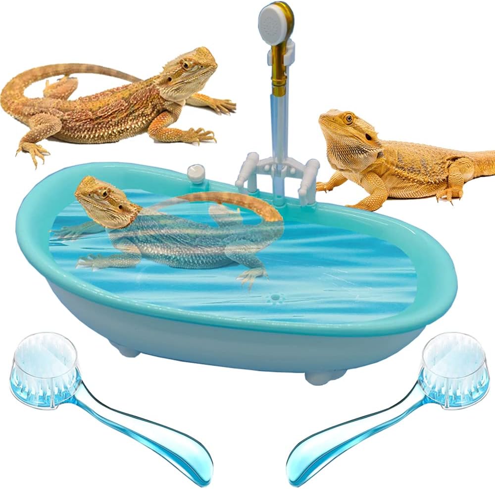 Bearded Dragon Bathtub with 2 Piece Set Bathing Brush
