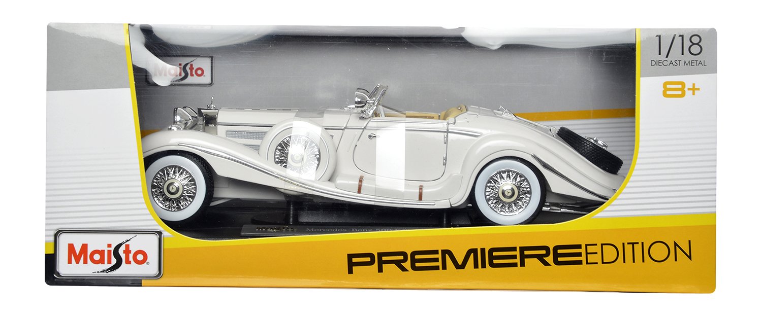 1/18 1936 メルセデスベンツ ミニカー 500K 全開閉 ホワイト 1936 Mercedes Benz 500K Special Roadster 1/18 White : Amazon