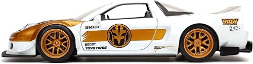 Miniatura 2 de Jada Toys Power Rangers 1:24 2002 Honda NSX Type-R Japan Spec - Auto fundido a presión con figura de Ranger blanco de 2.75 pulgadas, juguetes para