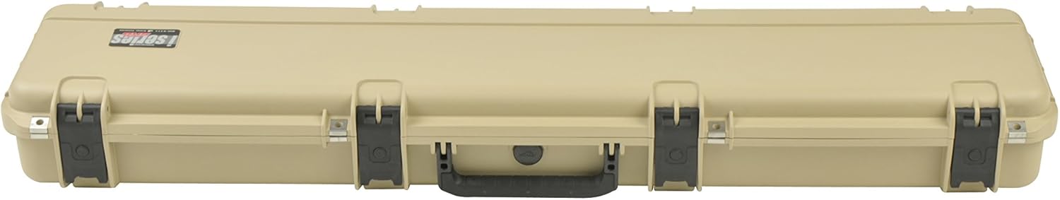 SKB iSeries Single Rifle Case with Layered Foam, Tan, Durable Gun Case for Rifle Protection (3i-4909-5T-L)