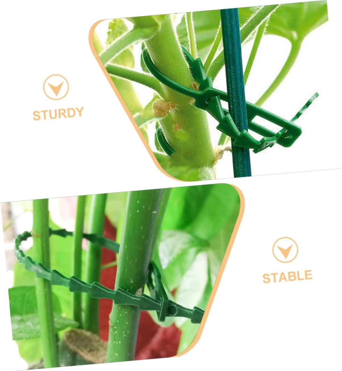 Kisangel 200pcs Plant Ties for Outdoor Garden Clips for Plants Soft Tie Tape Green Fixing Tool