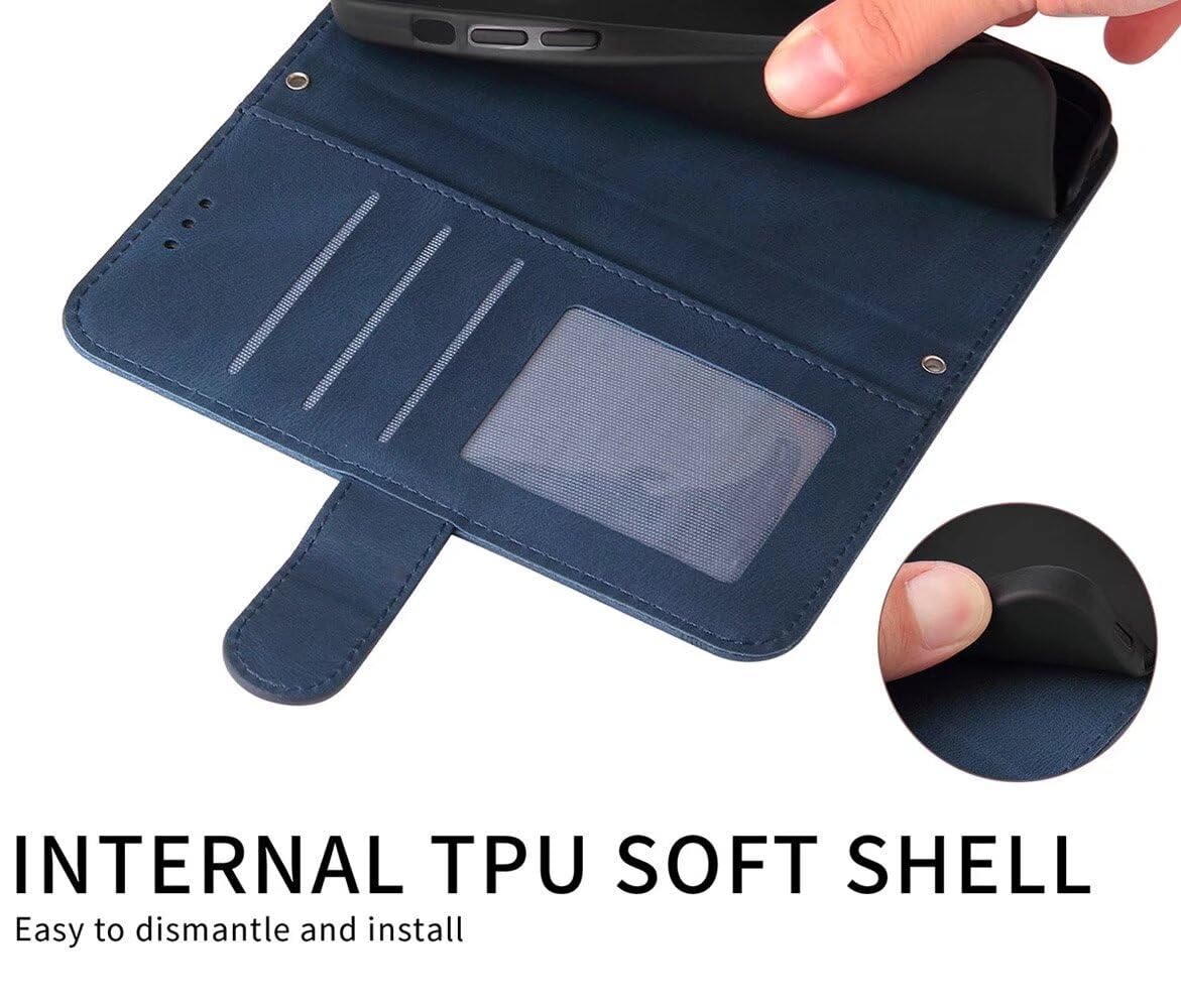 SEAHAI Cover per OPPO Reno 13 FS (OPPO Reno 13F 5G/4G), Custodia Pelle Flip Portafoglio con Kickstand/Slot per Schede/Protezione RFID, Premium PU/TPU Antiurto Magnetica Libro Case - Rosso