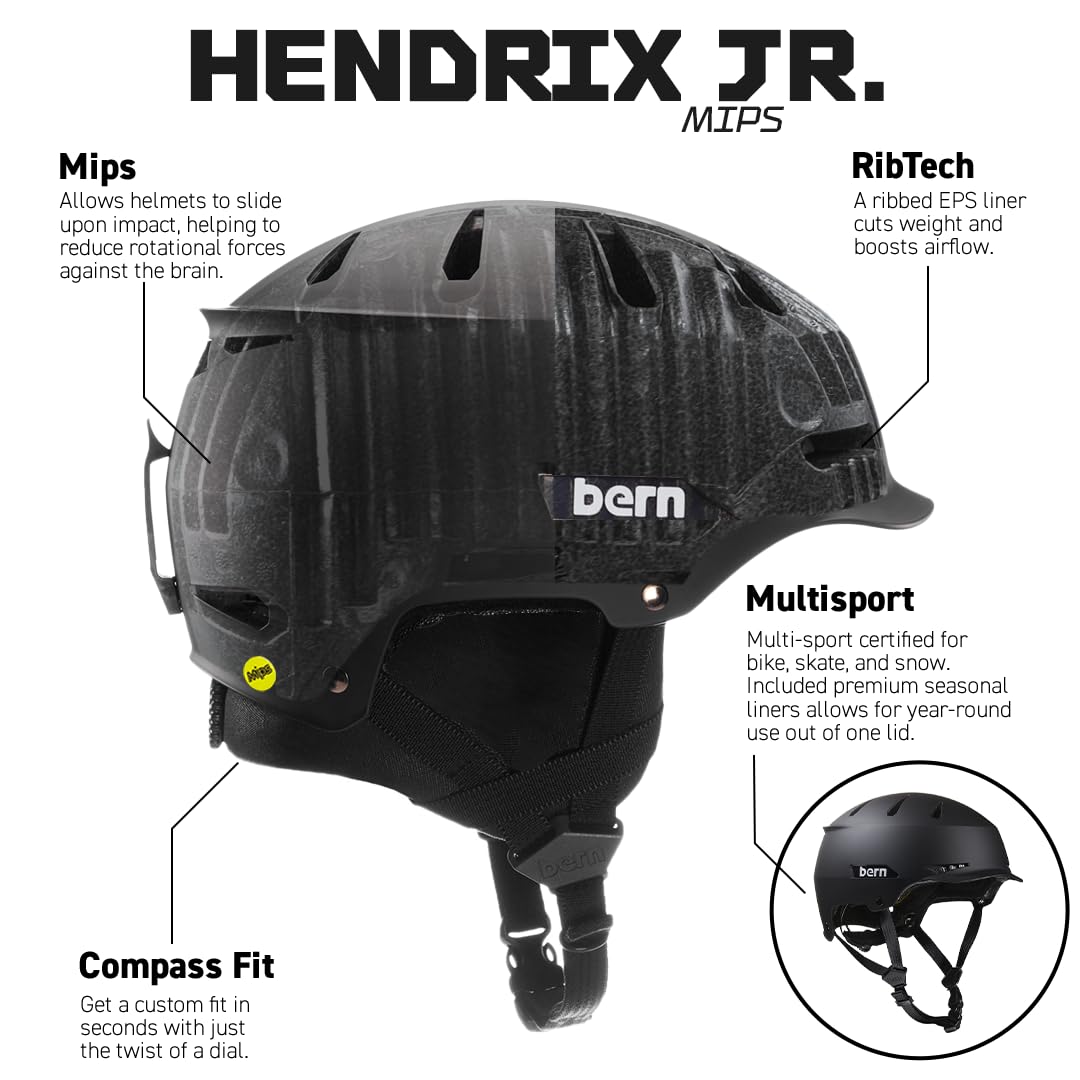 bern carbon bike helmet BERN, Hendrix Jr. MIPS Youth Ski and Snowboard for Boys and Girls, Brim Style, Multisport Certified, MIPS Rotational Impact Protection, Adjustable Fit, Removable Liner, Anti-Fog Ventilation : Sports & Outdoors all product the Hendrix Carbon DVRT What's the latest on Suspension:Hanging fork
