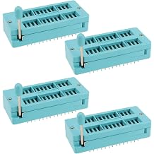 4pcs 28 Pin IC Test ZIF Socket 2.54mm Pitch DIP Board Socket Integrated Circuit IC Socket for Microcontroller Chip Breadboard Program ICs