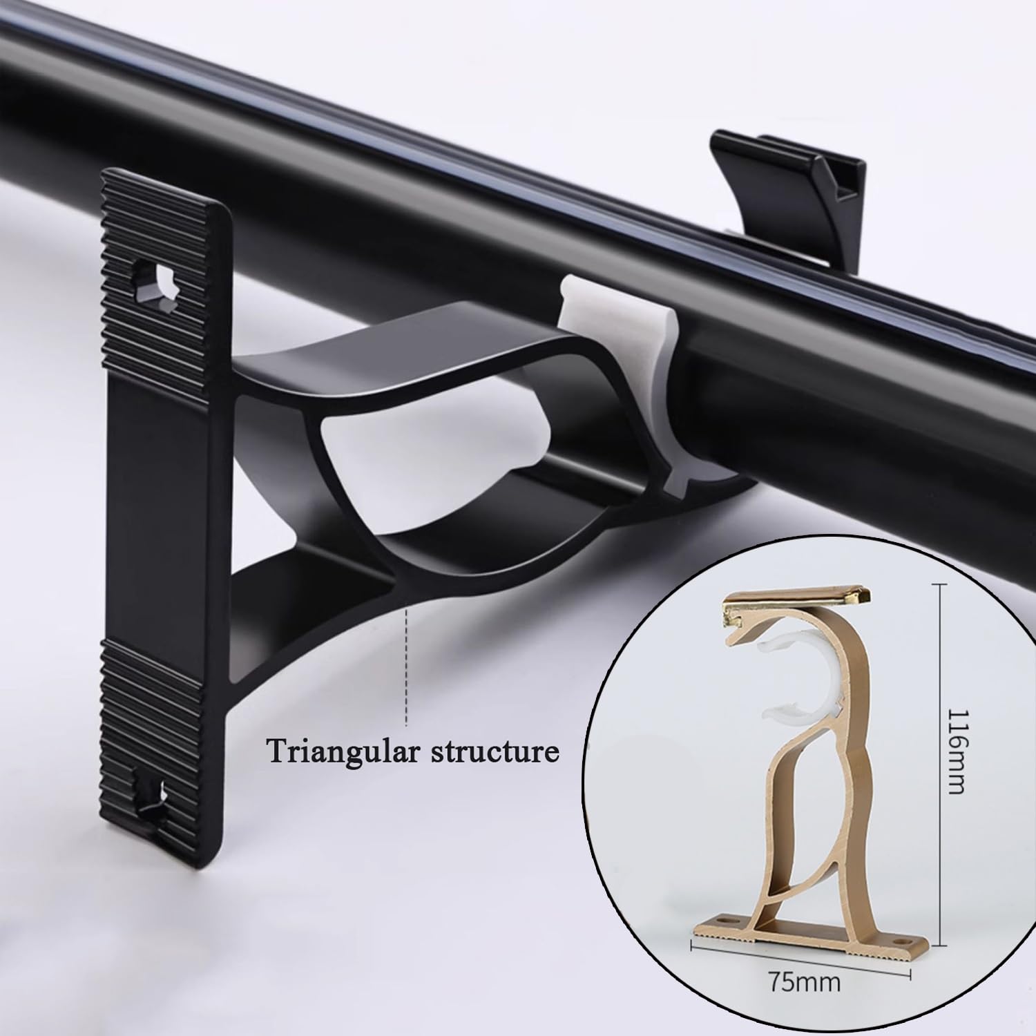 Bastone per tenda a pacchetto con doppio portante, binario in acciaio antiruggine con terminale decorativo, asta regolabile per tende per esterni, patio, camera da letto e soggiorno (260 cm, 130 cm x