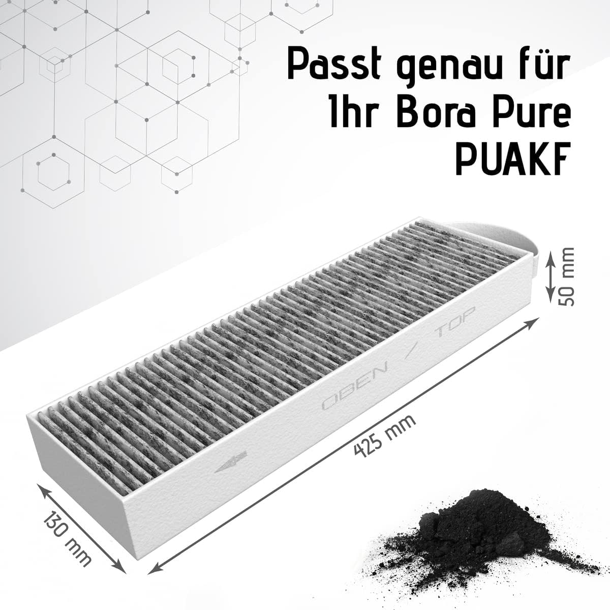 WINDKRAFT Aktivkohlefilter (2 Filter) für PUAKF BORA PURE oder PURU Dunstabzugshauben - 2er Pack