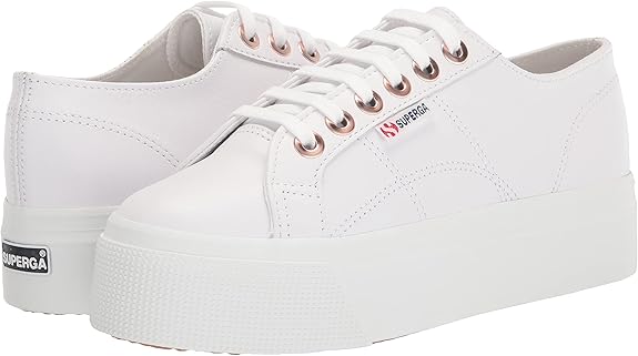 superga leer platform