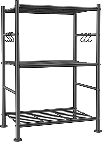 Miniatura 14 de Estanterías de almacenamiento Sakugi - Organizador de estante de gran capacidad de 5 niveles con ganchos, estanterías de garaje resistentes con pies