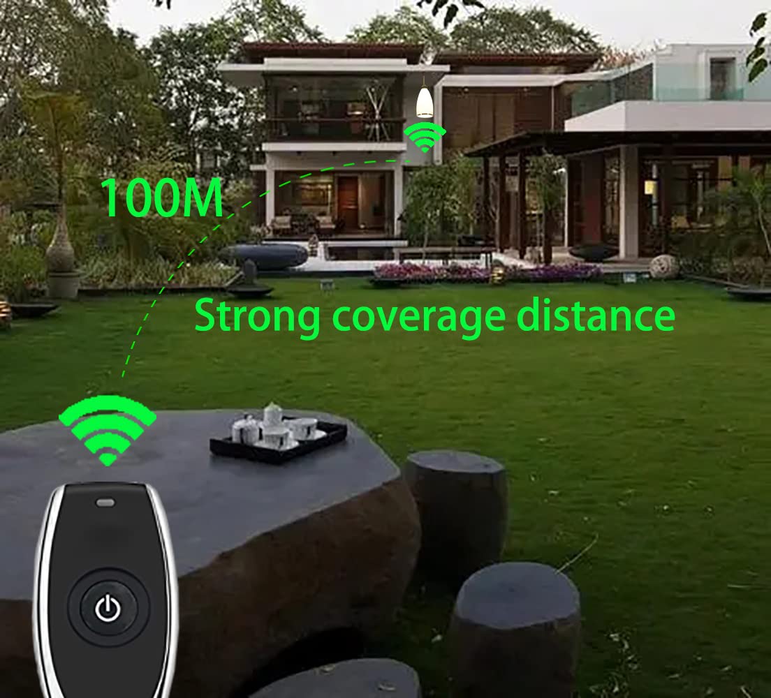 12V Remote Control Switch Mini Wireless Remote Switch Dry Contact Remote Control Relay Switch 328ft Long Range with 10A Relay for Motorcycle,Lights,Garage Door,Motor,Fan.(Dry Switch)