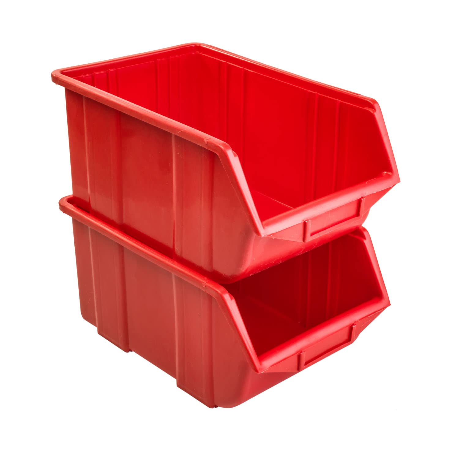 botle 10 cajas clasificadoras para taller, apilables, cajas de almacenamiento, caja de almacenamiento, caja ecológica, color rojo, 34,5 x 22,5 x 16,5 cm