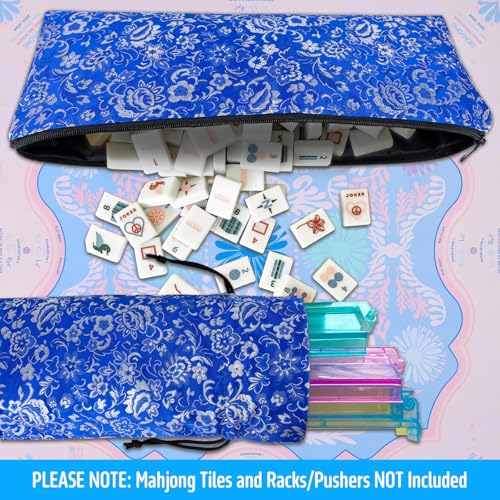 Bolsas Mahjong Vacías con Soporte para Tapete Azul miniatura 2