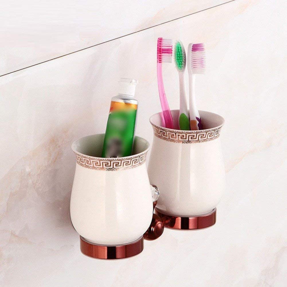 GZZ European-Style Badezimmer Wand-Doppel Tassen und Halterungen, Home Bad Hardware Anhänger Doppel Zahnputzbecher