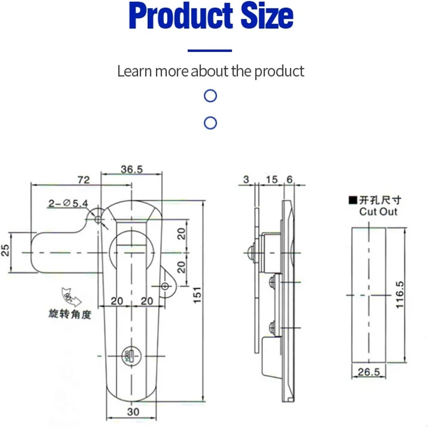 AB401-1 プレーンロック 電気キャビネット ドアロック スイッチ キャビネット ドアロック 機械設備 ドアロック 1個