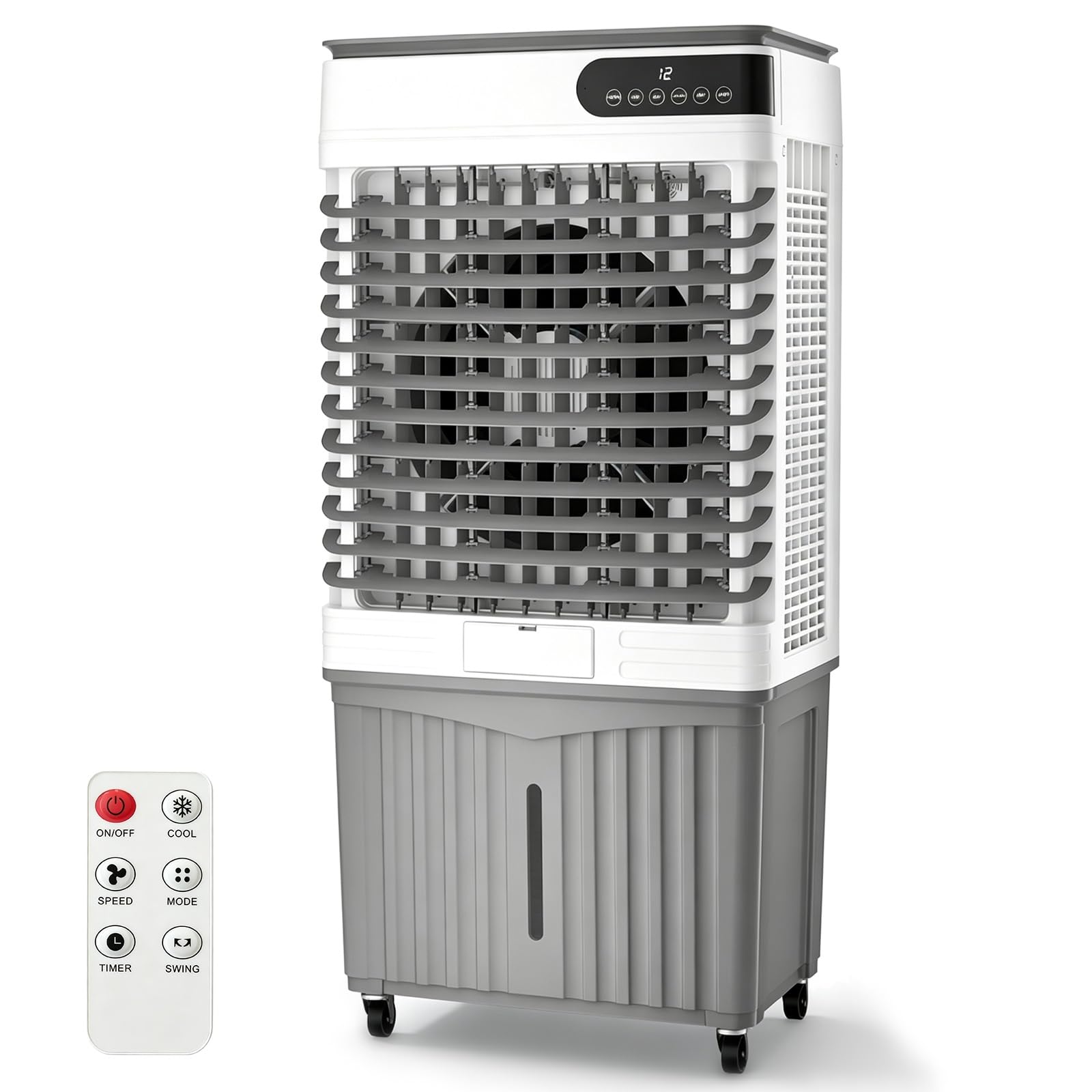 Portable Evaporative Air Cooler with Water Tank 12H Timer Remote Touch