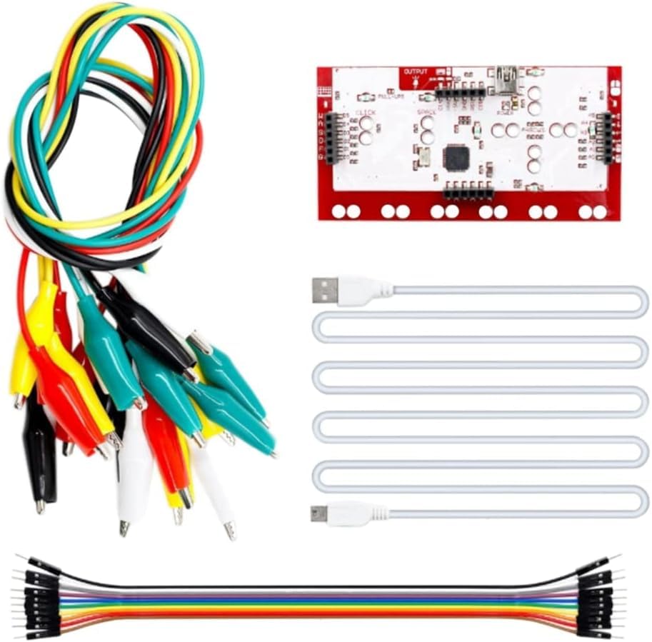 RIDEN Makey Set Deluxe Kit with DIY Stater Kit For MaKey Kit With USB Cable Dupond Line Alligator Clips for Children