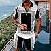 WFIAOUESS Men's Short Sets Outfits 2 Piece Summer Tracksuit Short Sleeve Zip Polo Shirt and Shorts Set Casual Beach Outfits (B39,S)