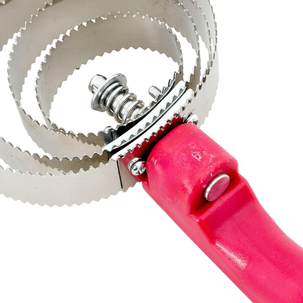 Striegel für Pferde aus Edelstahl mit 4 Ringen, Wendbar und Doppelseitig, PP-Griff für Fellpflege, Schmutzentfernung und Massage beim Fellwechsel im Stall und Reiterhof