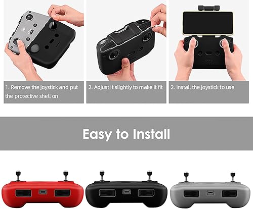 Miniatura 7 de XINANEE - Funda protectora de silicona para mando a distancia DJI RC-N1, DJI Mini 2 Mini 3 Mini 3 Pro Mavic 3 Air 2S (cubierta gris RC-N1)