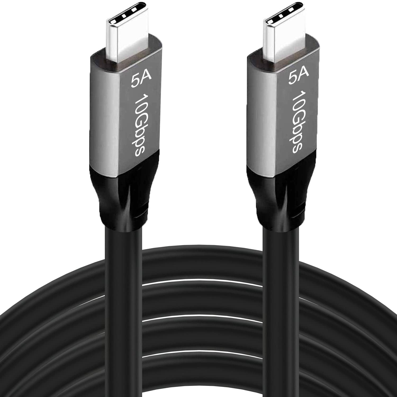 Grtoeud 10FT USB-C 3.1 Gen 2 Cable 10Gbps Data Transfer, 60Hz Video Output, USB C Video Monitor Cable 100W PD Fast Charging Compatible with Oculus Quest 2, MacBook Pro, iPad Air, Galaxy S22,Grey