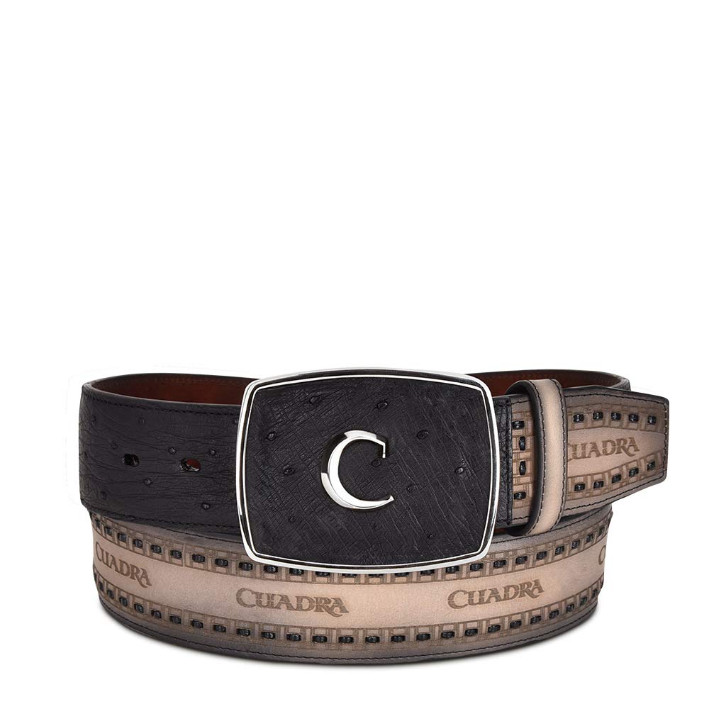 CuadraMen's Cowboy Belt in Genuine Ostrich Leather
