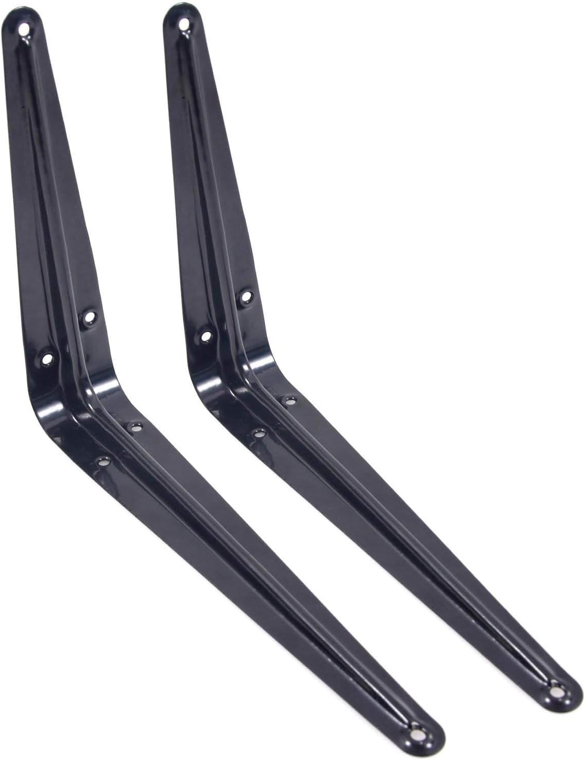 Shelf Bracket Supports (2 Pack - HIGH Supportive Metal) 8" x 6" - Heavy Duty Industrial Strength (100LB Strength) - Perfect for Wall Hanging Shelves - Powder Coated Carbon Steel