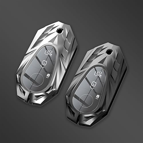 Miniatura 6 de Funda para llavero Mercedes-Benz con llavero, elegante y duradera funda de protección de aleación de zinc compatible con Clase S 2020-2022, Clase C,