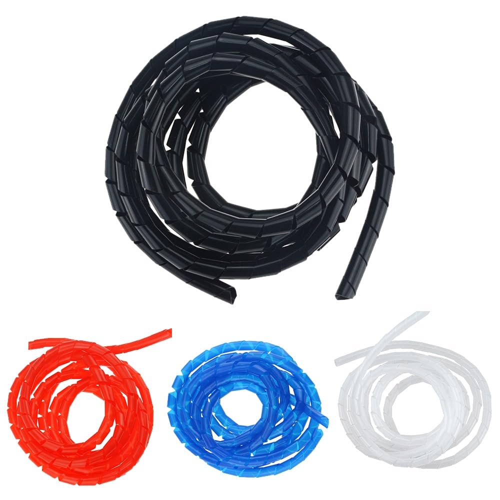 Tubo enrollador de Cables, Manguito Flexible for gestión de Cables en Espiral, 2 Metros(White)