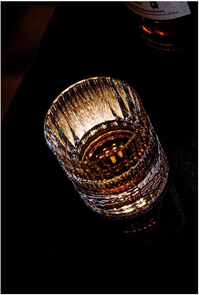 Edo Kiriko Crystal Whiskey Glass-220ml-Luxurious Hand Cut Old fashioned Constellation Style Drinking Whisky, Scotch, Cocktails, Vodka, Cognac, Liquor - Gift Idea for Home Bar (Aquarius) - Image 4