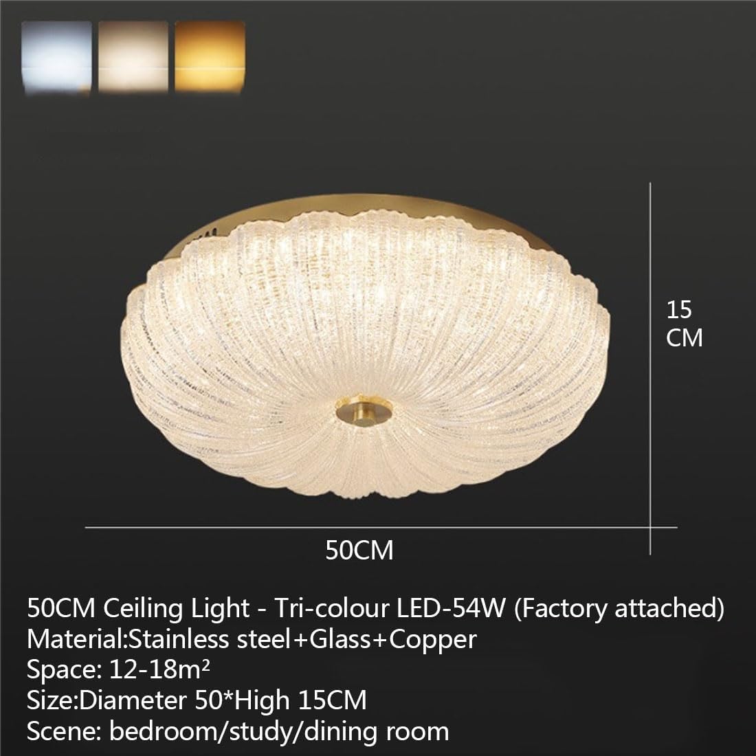 Hängeleuchten Moderne LED-Deckenleuchte Mit Vollem Spektrum Und Augenschutz, Warmes Licht For Das Hauptschlafzimmer, Einfache Premium-Deckenleuchte, Arbeitszimmerleuchte(50cm)
