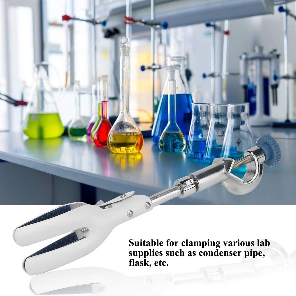 NDNCZDHC Condensing Tube Tongs Metal Holder Universal Beaker Clamp Experiment Fixture for Condenser Pipe, Flask, 360 Degree Rotation