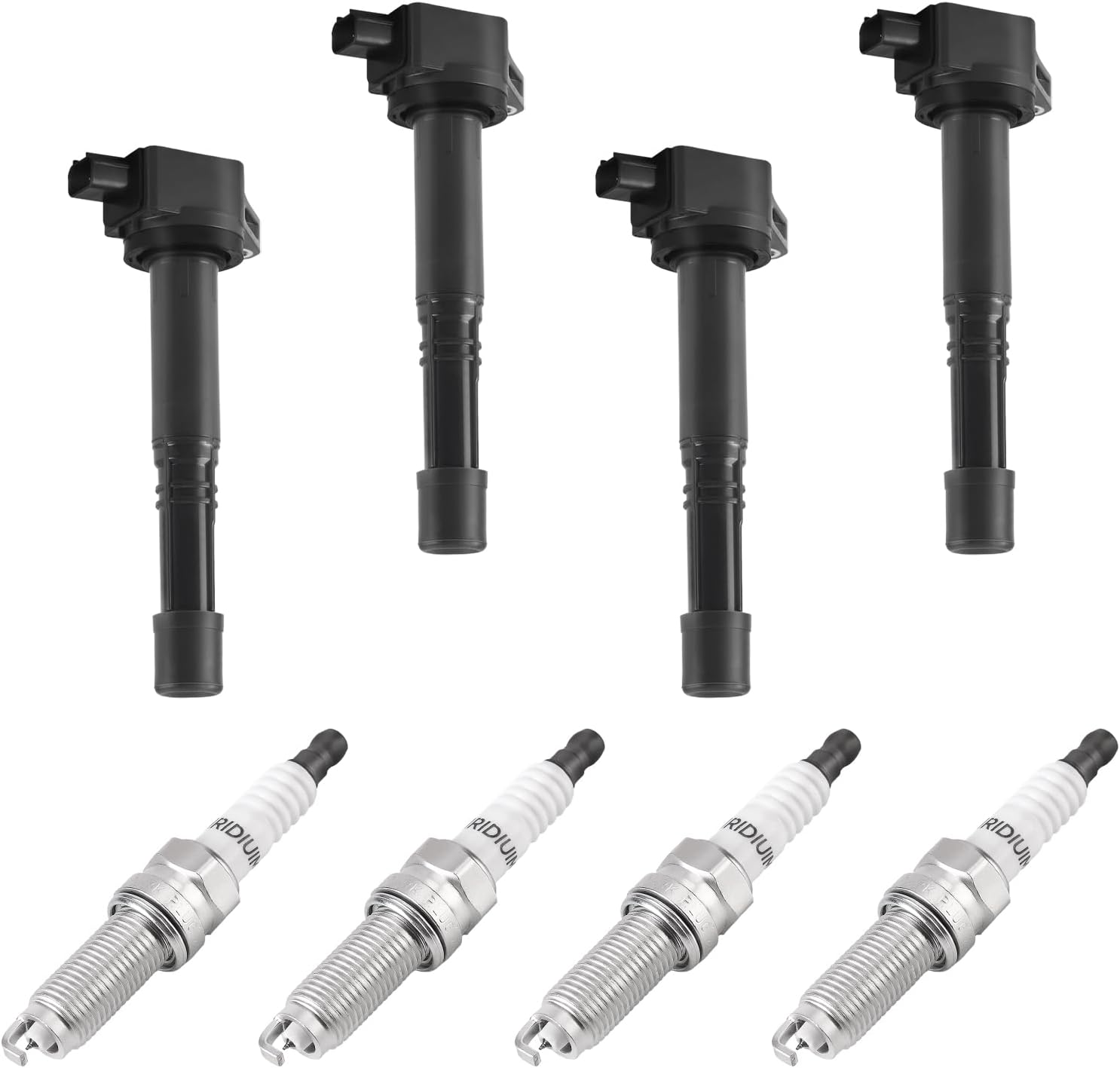 Ignition Coil Pack and Spark Plugs Fits for Honda Accord CR-V Civic Crosstour L4 2.4L 2008-2015, for Acura ILX 2013-2015 Replace UF602 Set of 4