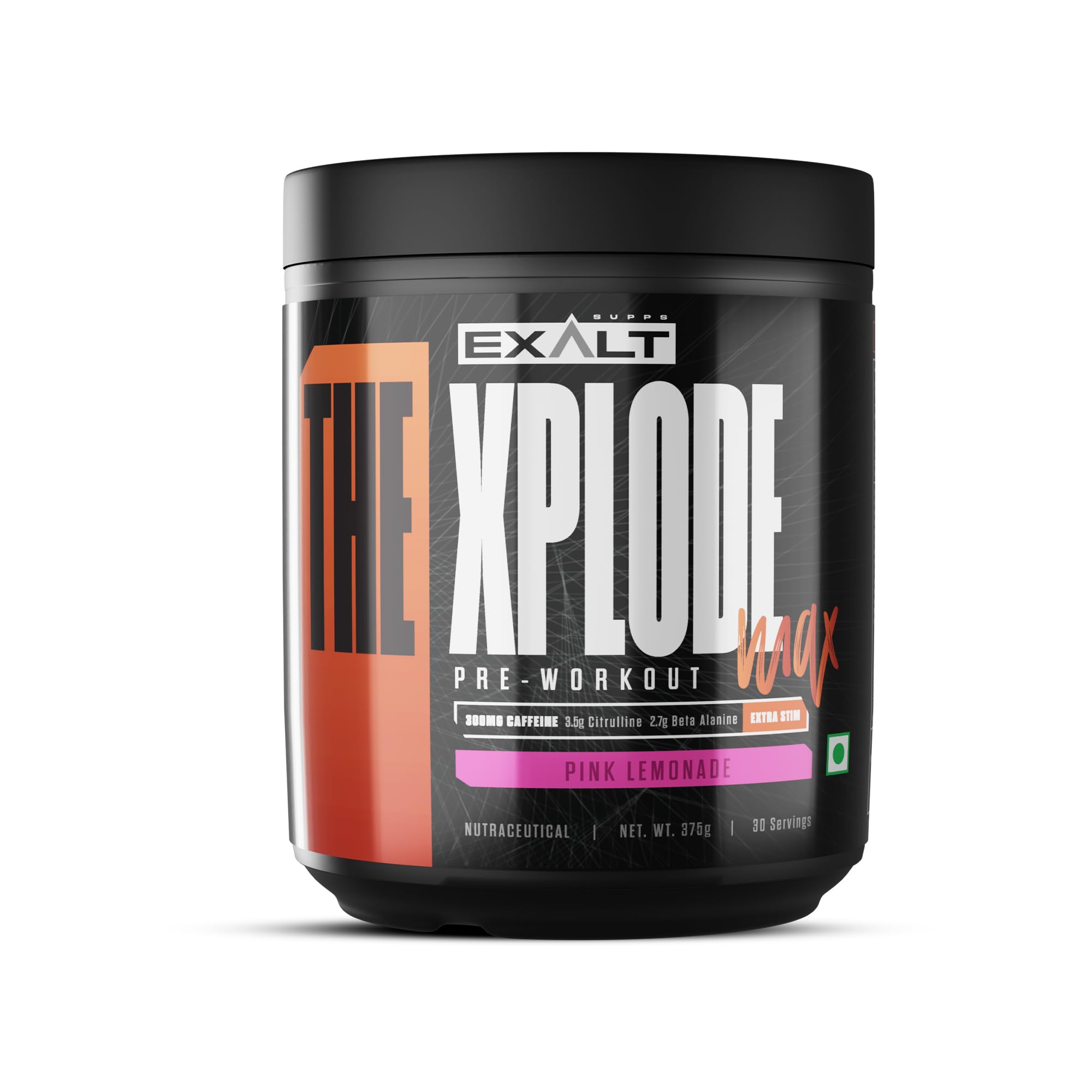 [BRSRAZT3OUHB6A3H] Pre Workout Max | 375gm | 30 Servings | 300mg Caffeine | 4g Citrulline | 3000mg Beta Alanine | Hyper Pumps | Improved Endurance | Better Focus (Pink Lemonade)