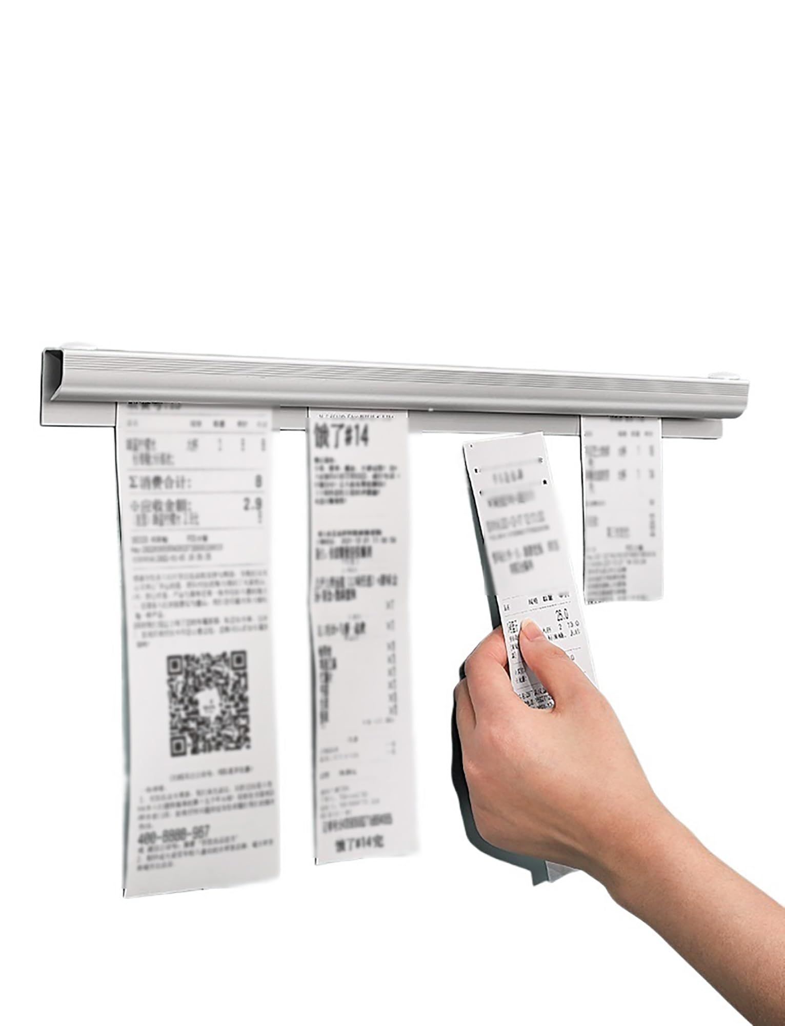 Tag crawler, gestore di ordini, Porta scontrini autoadesivo in lega di alluminio for catering, argento, 20-120 cm(80x3.2x1.8cm)