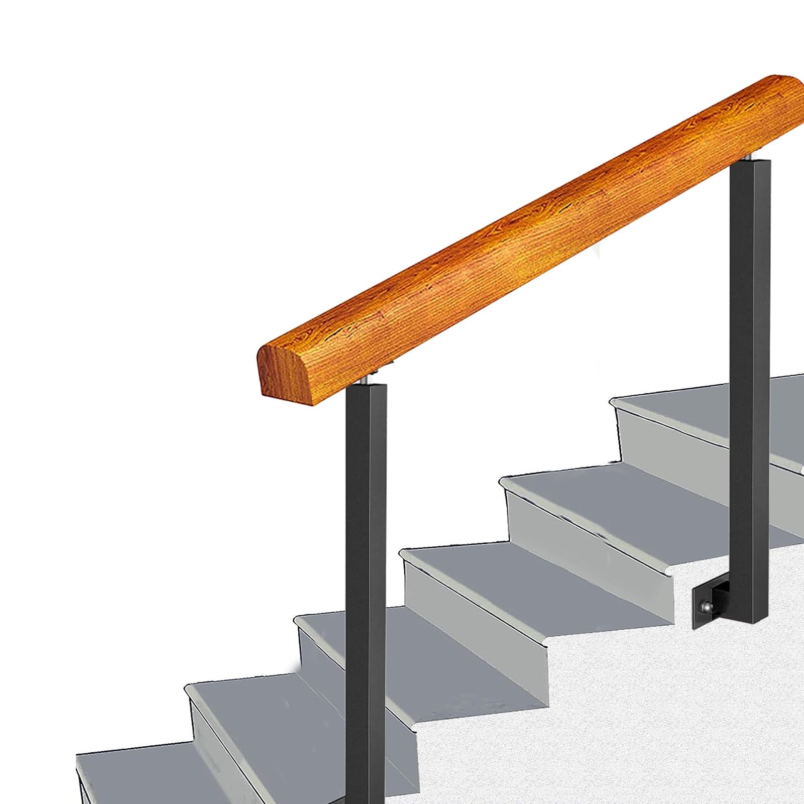 Rampe de transition haut de gamme en fer forgé pour habiller les escaliers de caractère