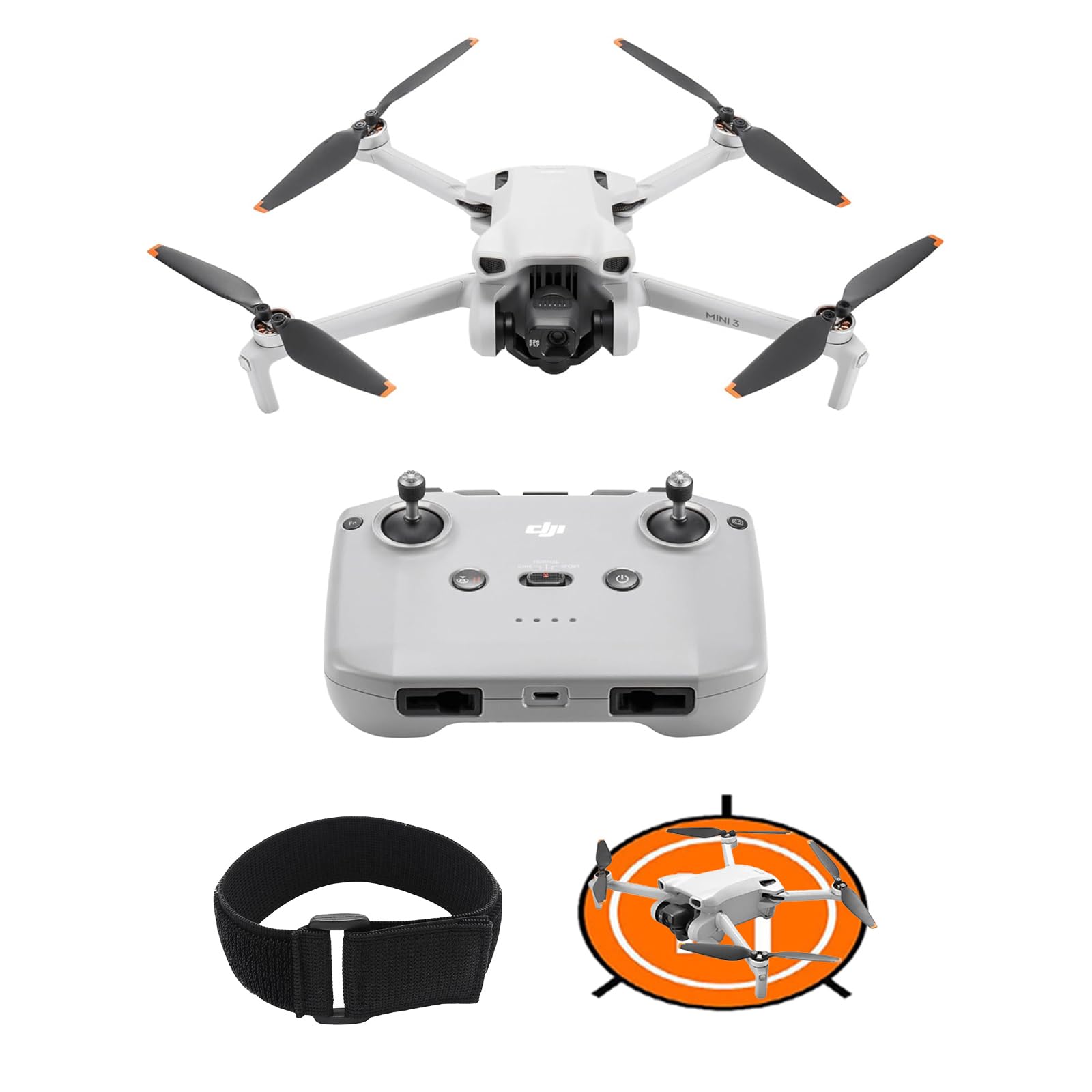 DJI Mini 3 – Dron Mini con cámara ligero y plegable con vídeo 4K HDR, 38 min de tiempo de vuelo, Grabación vertical y funciones inteligentes, con Mando a distancia, C0