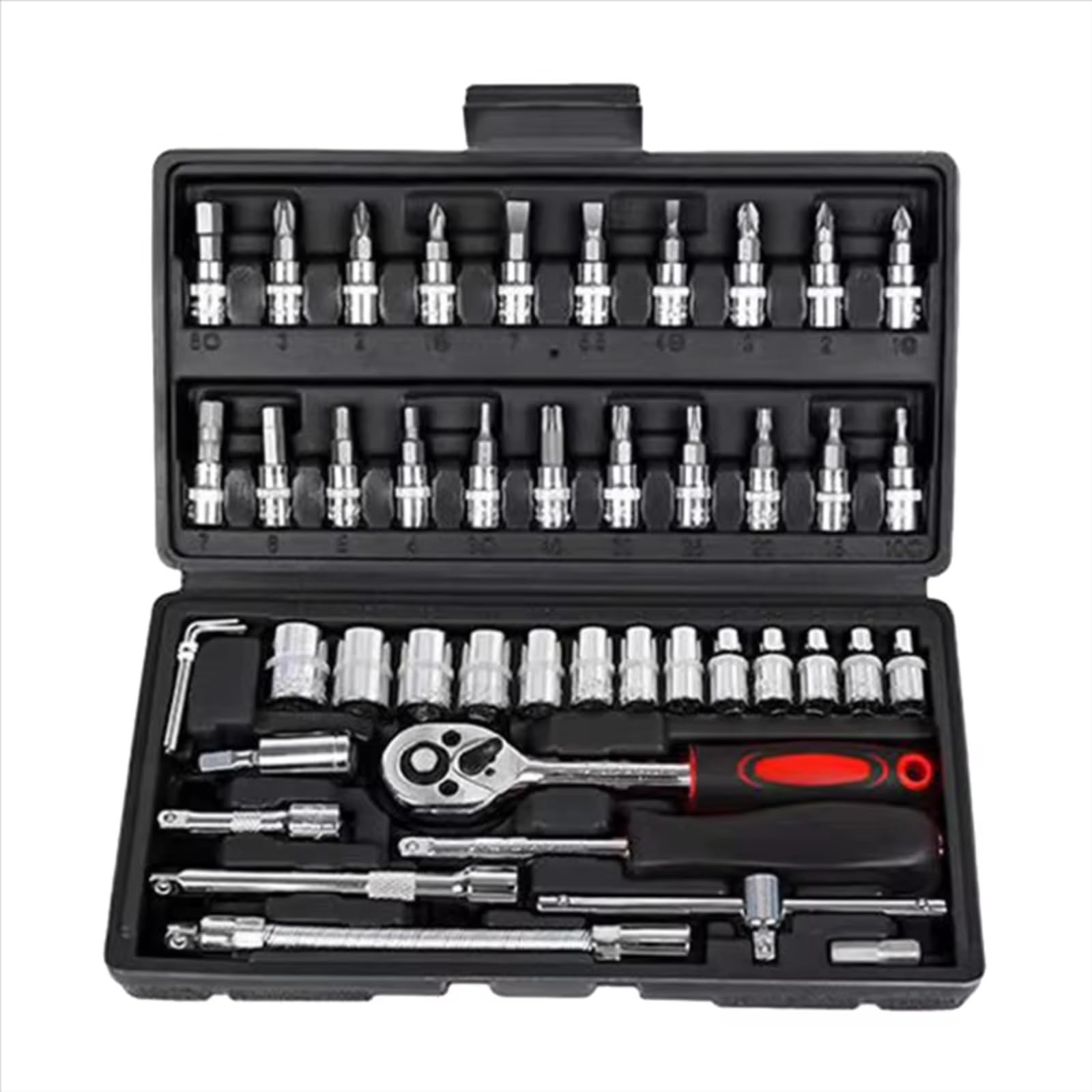 YNIYUJKL 46 Piece Ratchet Repair Tool Set Combined Wrench And Kit For Home Repairs Manual Tools For Diy Enthusiasts And Professals