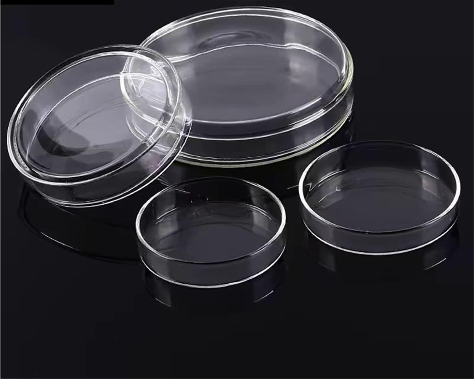 Piastra for Coltura Petri in Vetro borosilicato for lievito batterico da Laboratorio 60/75/90/100/120mm con coperchi(120mm 4pcs) | 120mm 4pcs