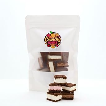 Crunchy Melts Freeze-Dried Neapolitan Ice Cream Sandwich Crunchy Space Snack with Strawberry, Vanilla & Chocolate Long Shelf Life, Ready-to-Eat Treat for Camping, Hiking & Emergency Kits No Refrigeration Needed 4 OZ
