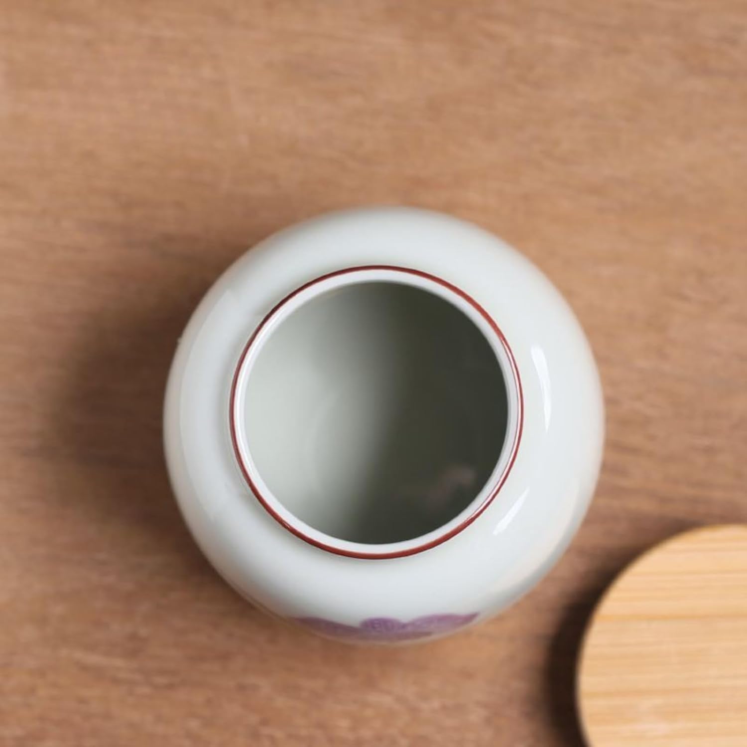 Hand-drawn Ceramic Underglaze Color Tea Caddy, 200ml 6.8oz, Sealed Jar Tea Storage Jar Small Portable Jar for Household Use