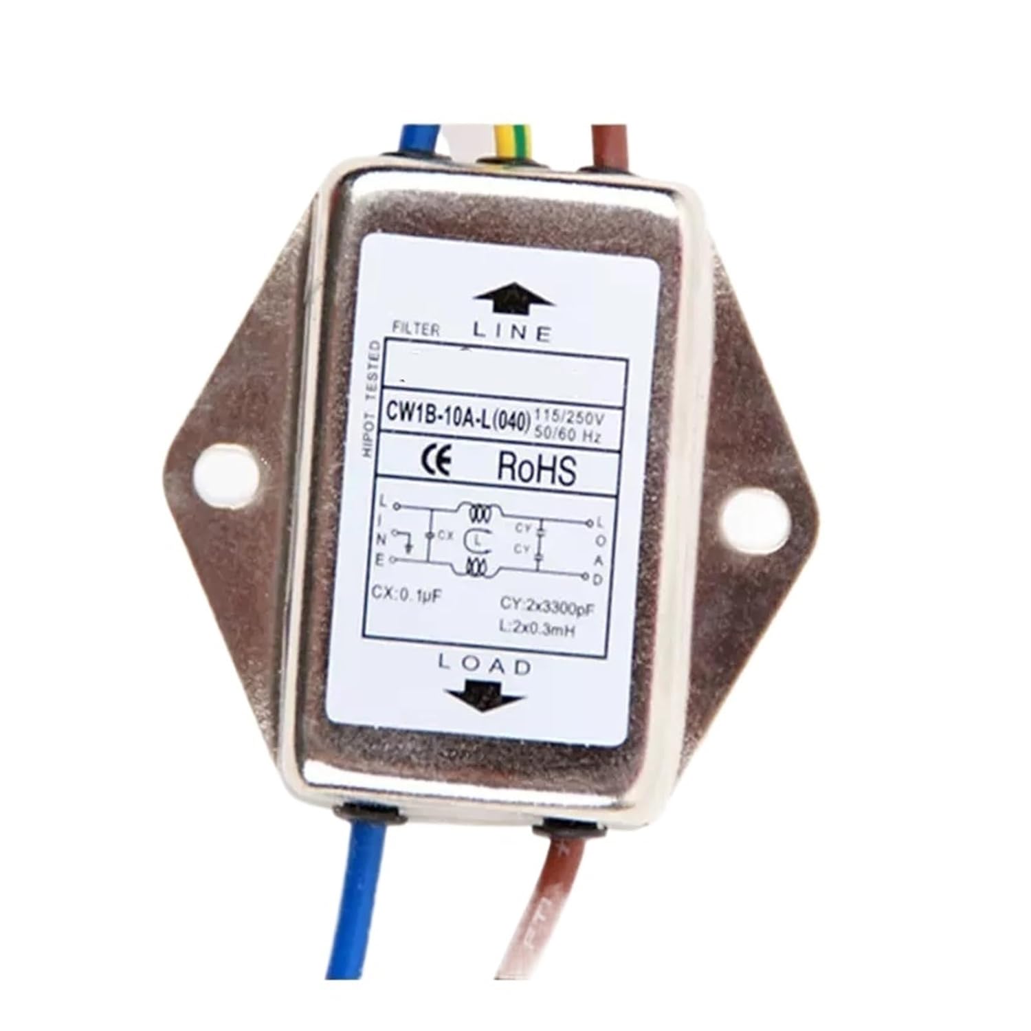 CW1B-10A-L(040) Lead Type Single Phase Power Filter AC220V