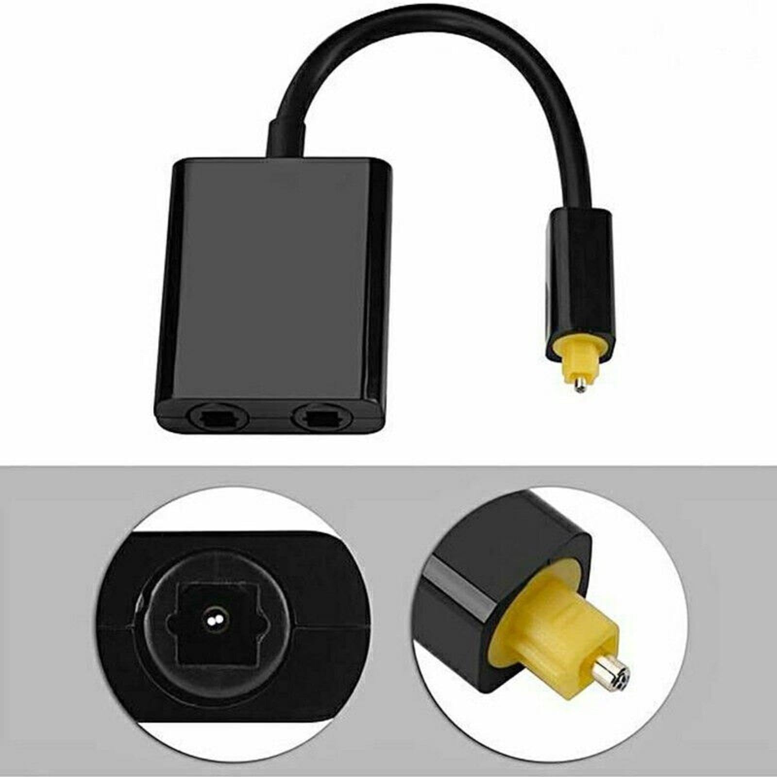 1 to 2 Switch Digital Audio Wire Adapter, Audio Splitter Digital Optical Cable Splitter Fiber Converter
