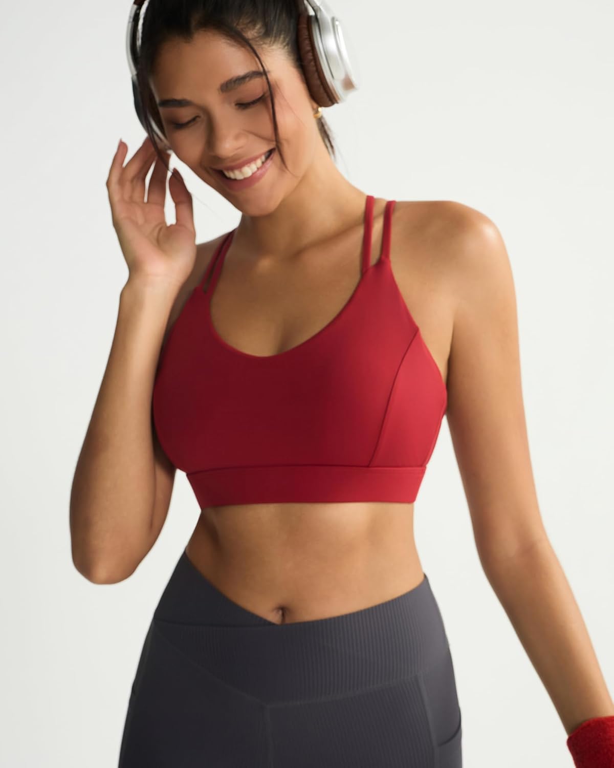 RUNNING GIRL Sports Bras for Women Pack Criss Cross Back Sexy Strappy Sports Bra Seamless Padded Yoga Bra with Removable Cups - Image 2