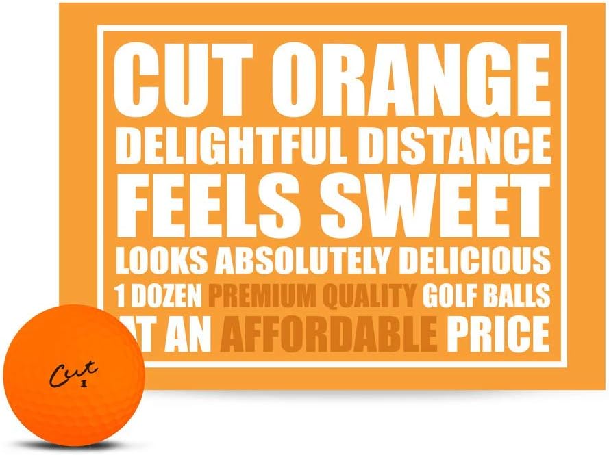 Cut Golf Balls, Orange Matte Colored (One Dozen)