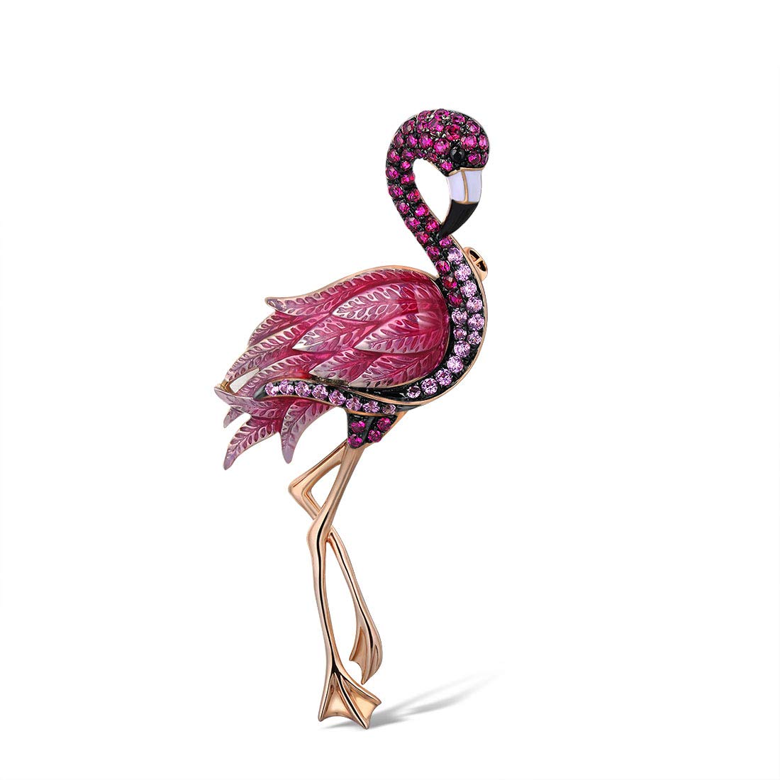 Santuzza 925 Sterling Silver Brooch Enamel Bird Pin