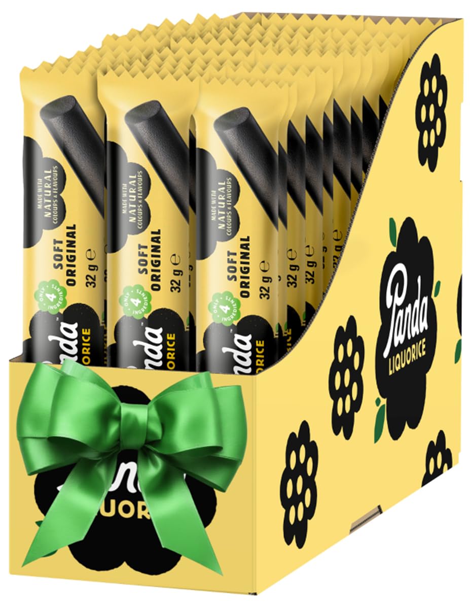 (-38%) Panda® | Natürliche weiche Original Lakritz Riegel | Reine Panda Lakritz Süßigkeiten aus nur vier natürlichen Zutaten | Vegan & fettfrei | 32 g x 36 Riegel
