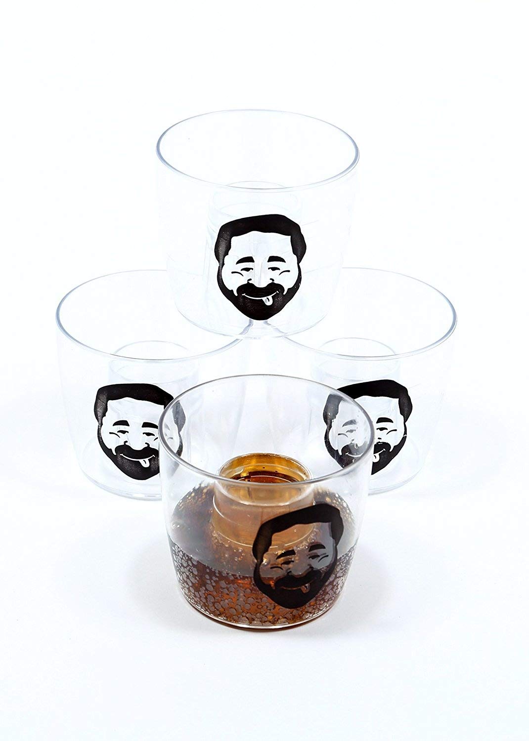 DENKRIESEN Klattschen Party-Cups - 10er Set Doppelkammer-Becher Für Jägerbomb & Shots - Wiederverwendbar & Stapelbar