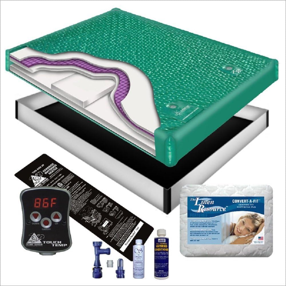INNOMAX 98% WAVELESS WATERBED Mattress/Liner/Digital Heater/PAD/Fill Drain/Conditioner KIT (Queen 60x84 1G8P2)