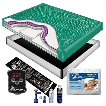 INNOMAX 98% WAVELESS WATERBED Mattress/Liner/Digital Heater/PAD/Fill Drain/Conditioner KIT Queen 60x84 1G8P2